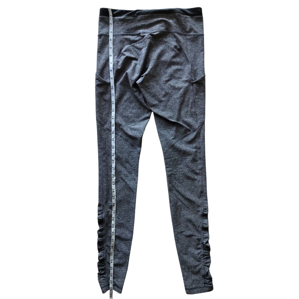 Lululemon Women's Speed Tight III Heathered Black Ruched Mid-Rise Leggings Sz 6 - Picture 10 of 13